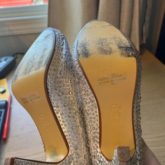 Touch Ups Silver Rhinestone Heels - Picture 4 of 5